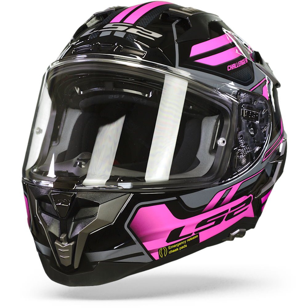 LS2 FF327 Challenger Spin Titanium Fluo Pink Full Face Helmet Size XXS