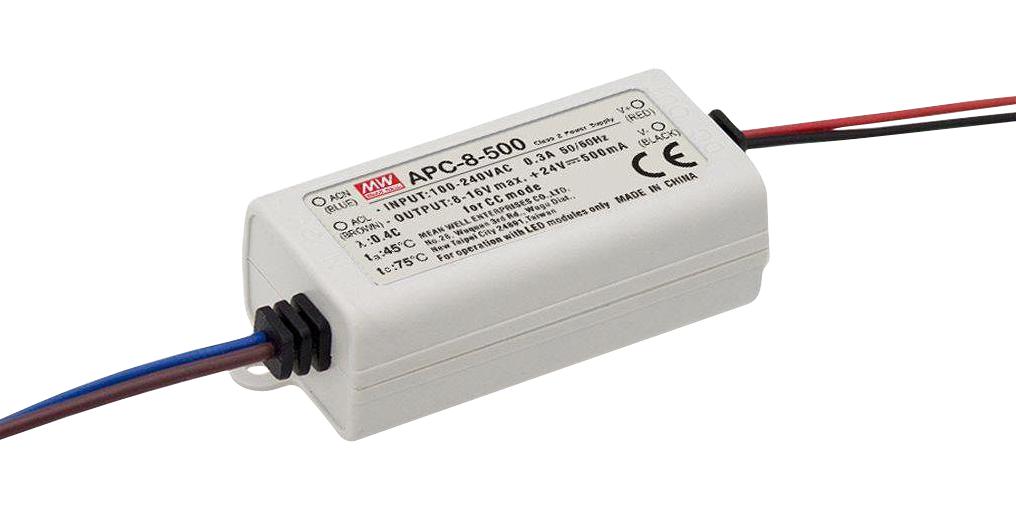 MEAN WELL Apc-8-500 Led Driver, Constant Current, 8W