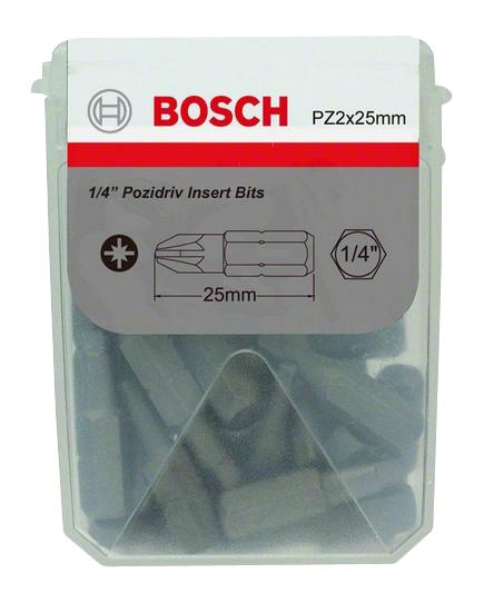 Bosch 2608522187 Pz2 Box Of 25 Screwdriver Bits, Pk25