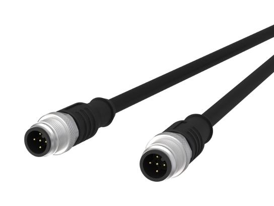 METZ CONNECTorect 142Mda11010 Sensor Cord, 5P M12 Plug-Plug, 1M