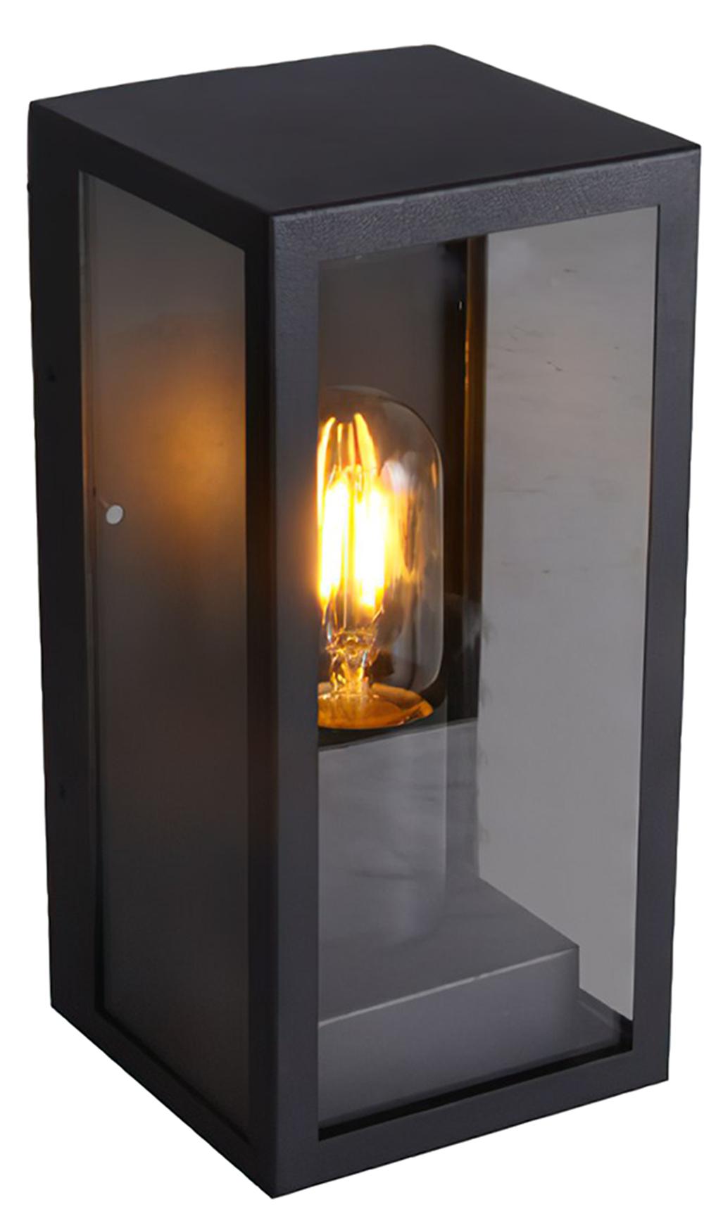 V-Tac Vt-837 8517 Wall Lamp E27 Matt Black-Clear Glass