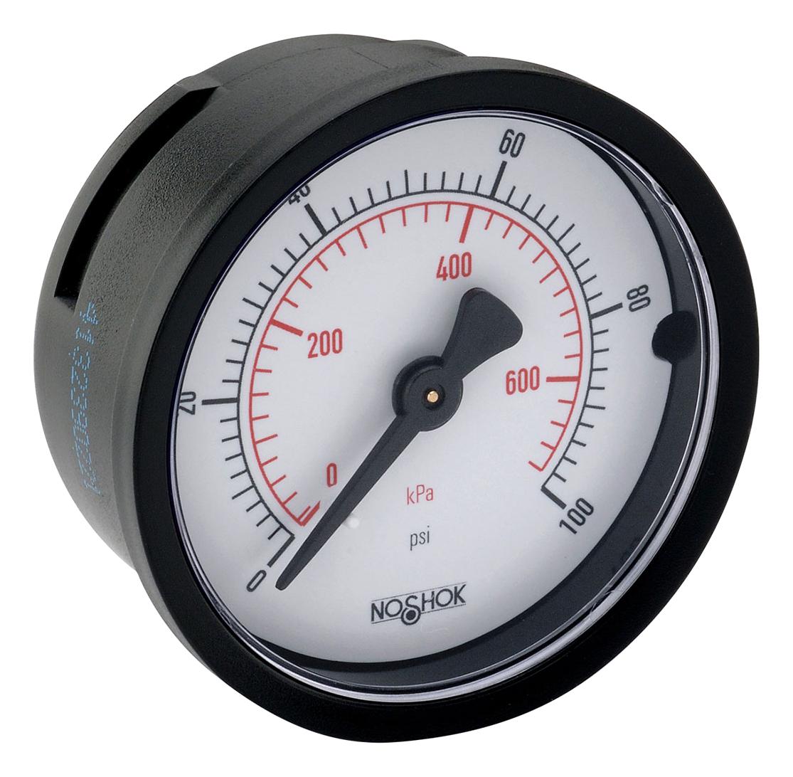 Noshok 15-110-1000-Psi/kpa Pressure Gauge, 1000Psi, 1/8