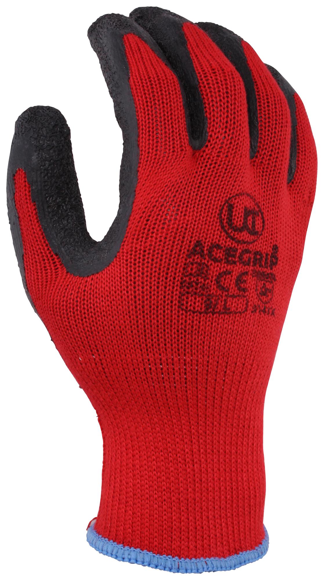 Uci G/acegrip-Rp/red/09 Gloves, Polycotton Liner, Red, L