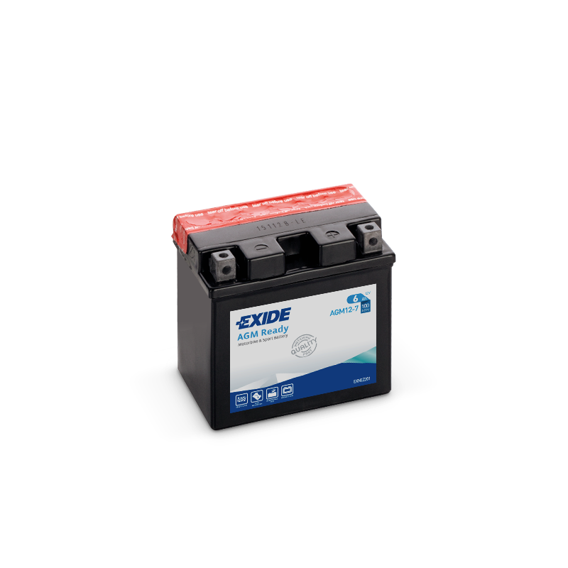 Exide AGM12-7 Maintenance free Motorcycle Battery Size