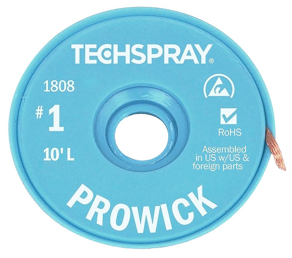 Techspray 1808-100F Braid, Pro-Wick Desoldering, 100Ft