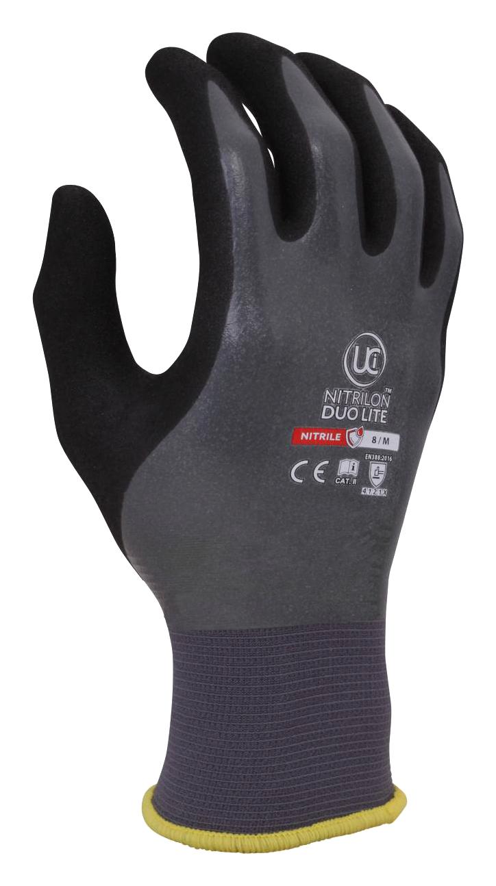 Uci G/n-Duo-Lite-V/11 Gloves, Nylon, Grey, Xxl