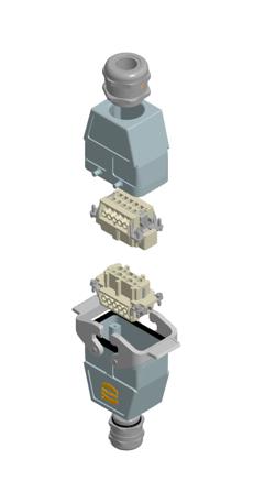 HARTING 73101000029 Hdc Inline Kit, 10B, Double Lever