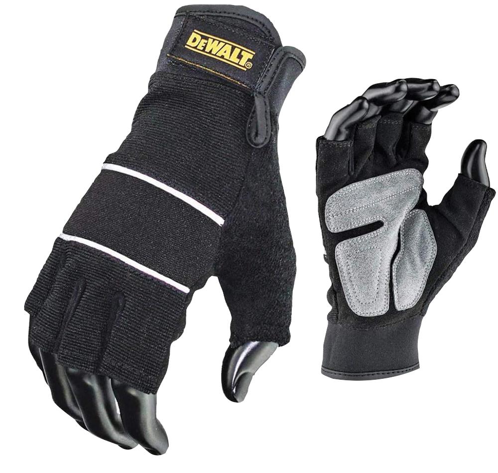 Dewalt Workwear Dpg213L Half Finger Work Gloves Black Large