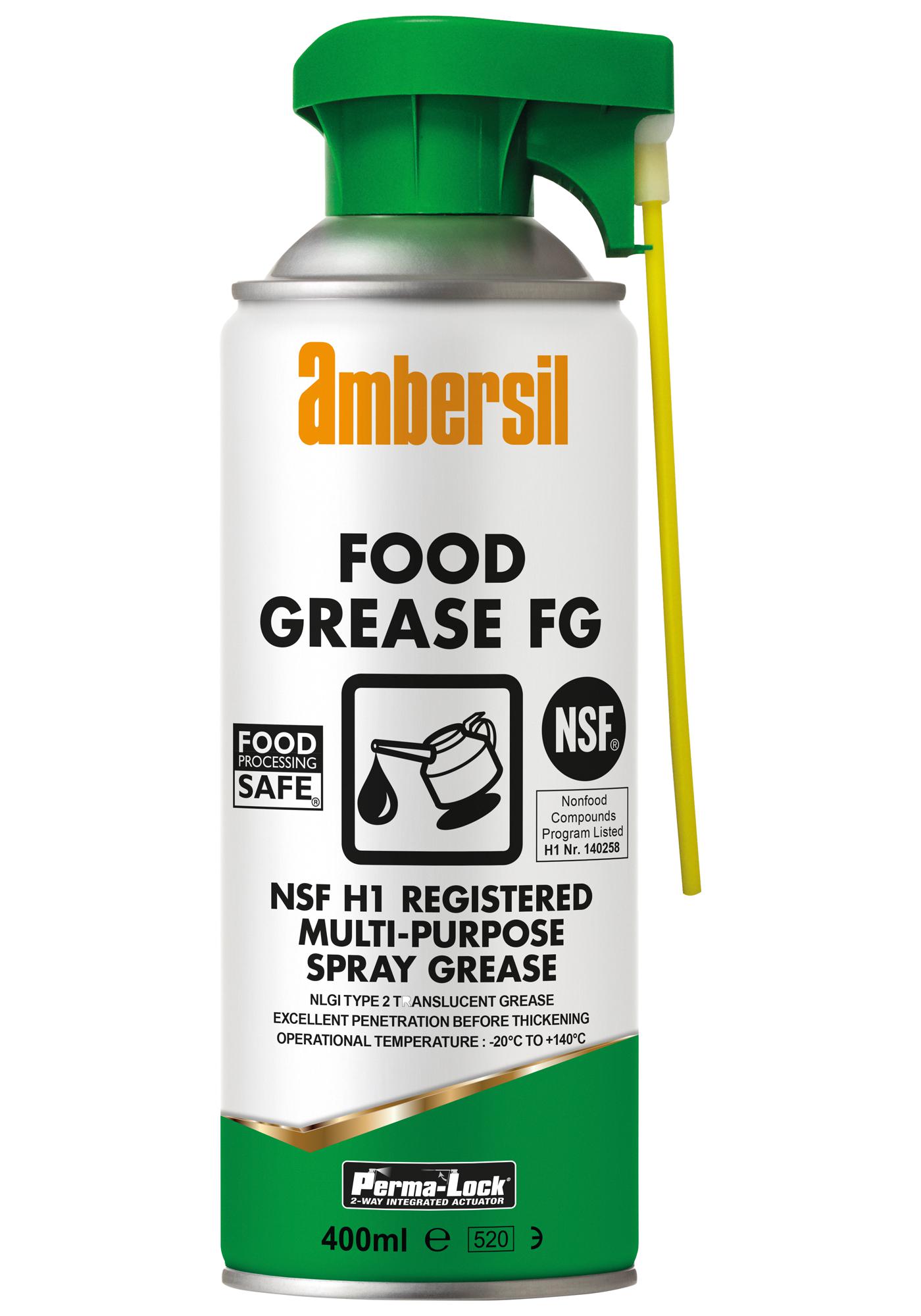 Ambersil Food Grease Fg, 400Ml Lubricant, Grease, Spray Bottle, 400Ml