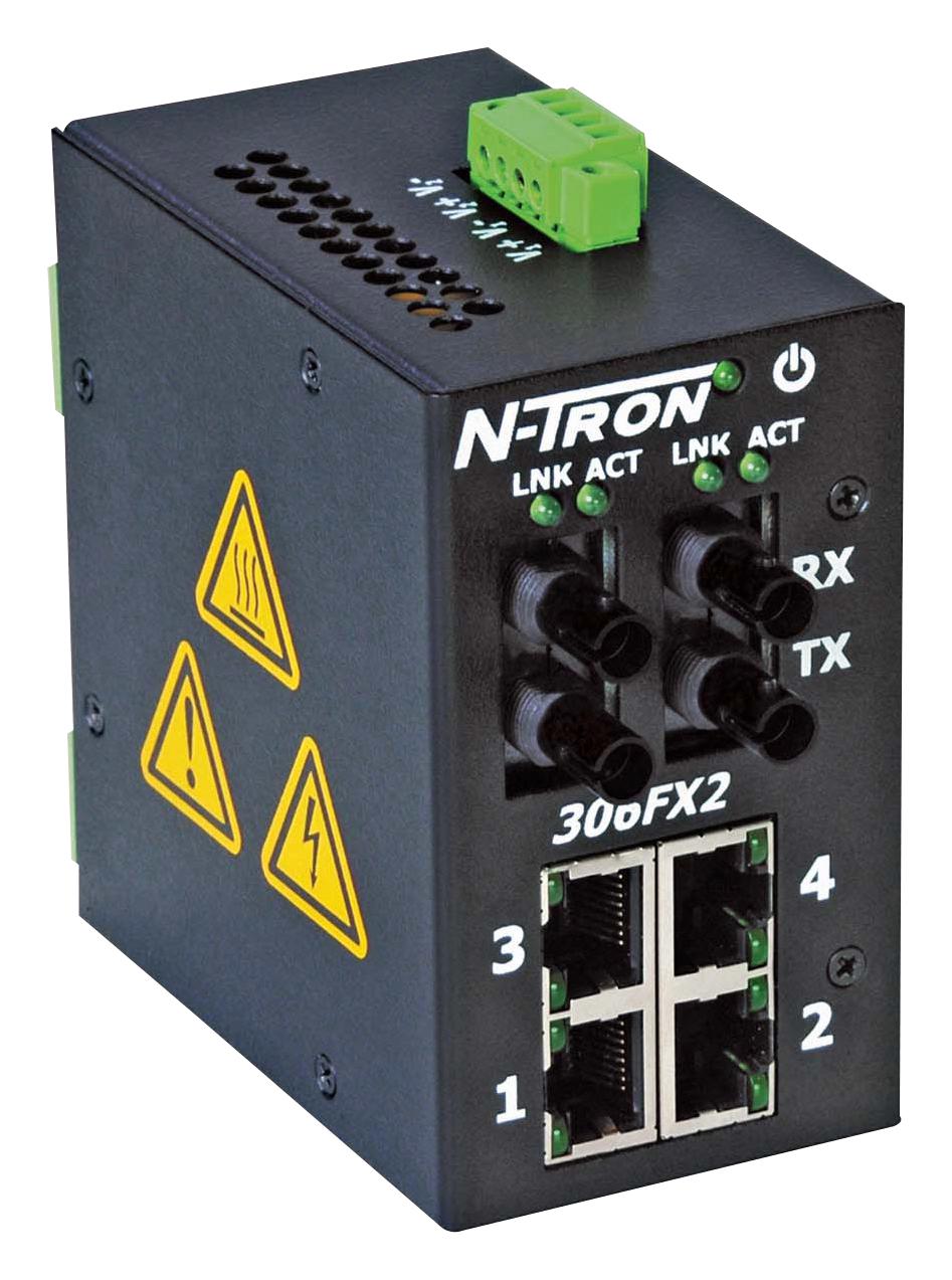 Red Lion Controls 306Fx2-St Ethernet Sw, Rj45/st, Din Rail