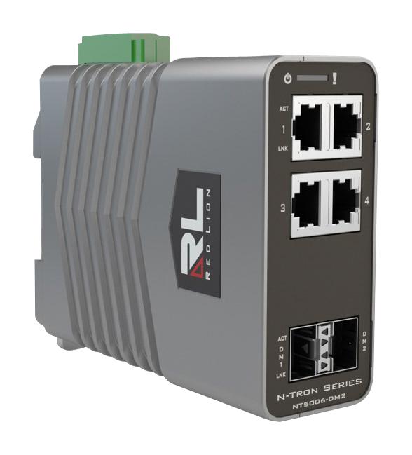 Red Lion Controls Nt-5006-Dm2-0000 Ethernet Switch, Vdc, 6 Port