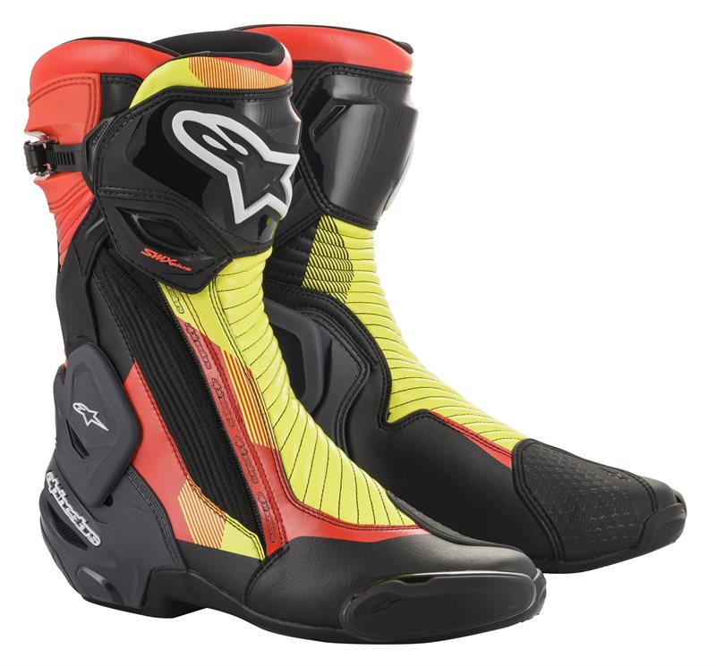 Alpinestars SMX Plus V2 Black Red Fluo Yellow Fluo Gray Size 38