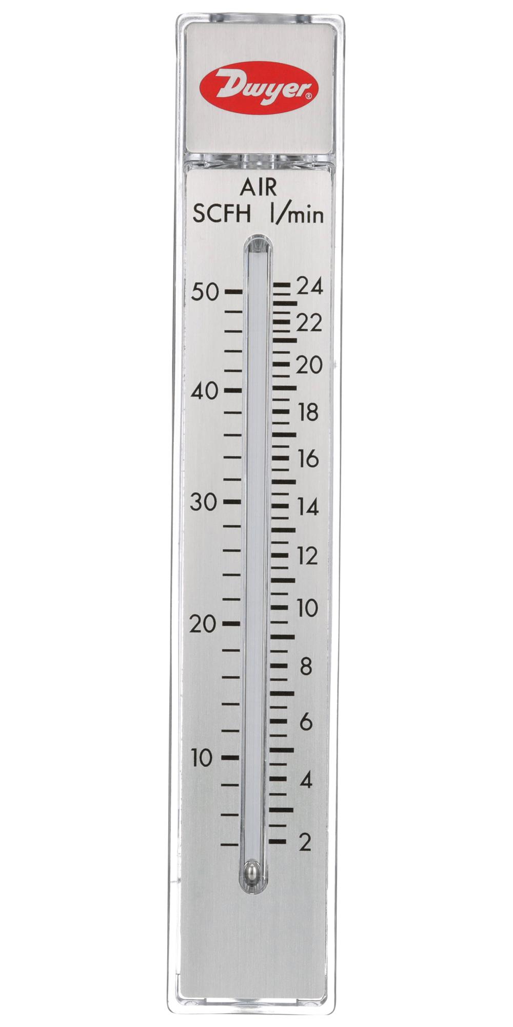 Dwyer Rmb-52 Air Flowmeter, 100Psi, 50Scfh, 1/4