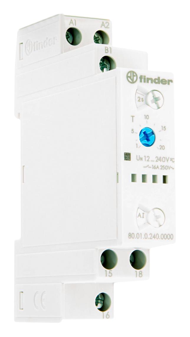 Finder Relays Relays 80.01.0.240.0000 Time Delay Relay, Spdt, 0.1S-24H, Screw
