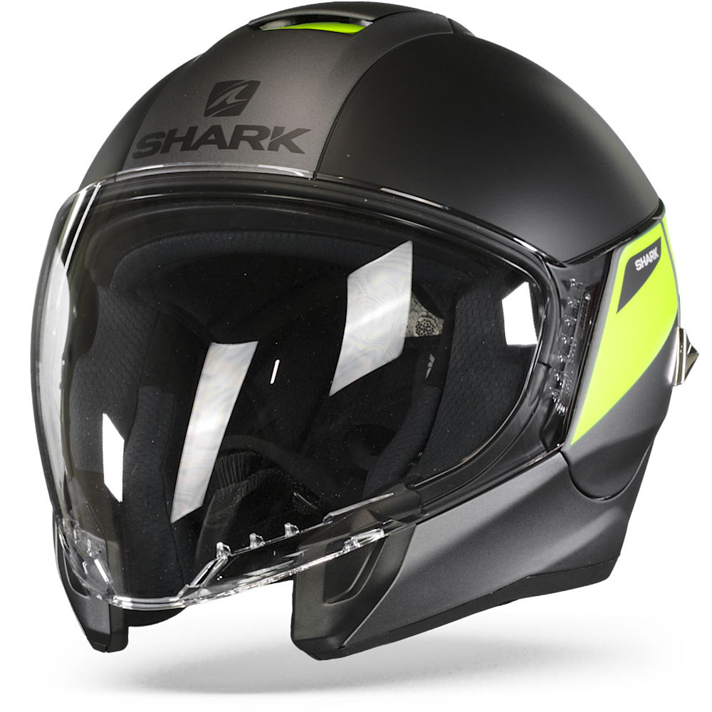 Shark Citycruiser Karonn Mat Anthracite Yellow Black AYK Jet Helmet XS