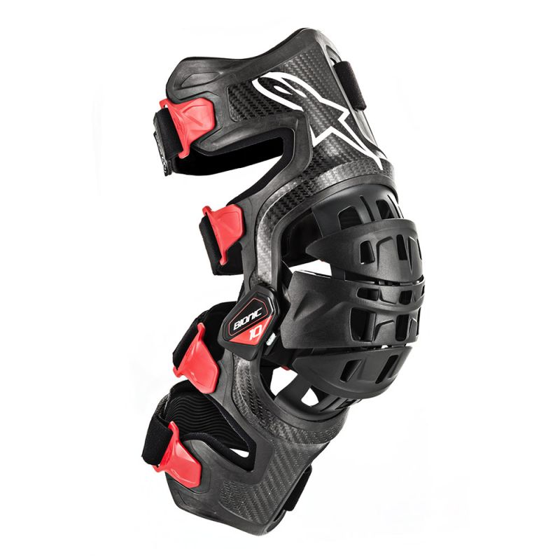 Alpinestars Bionic-10 Black Red Carbon Right Knee Brace Size L