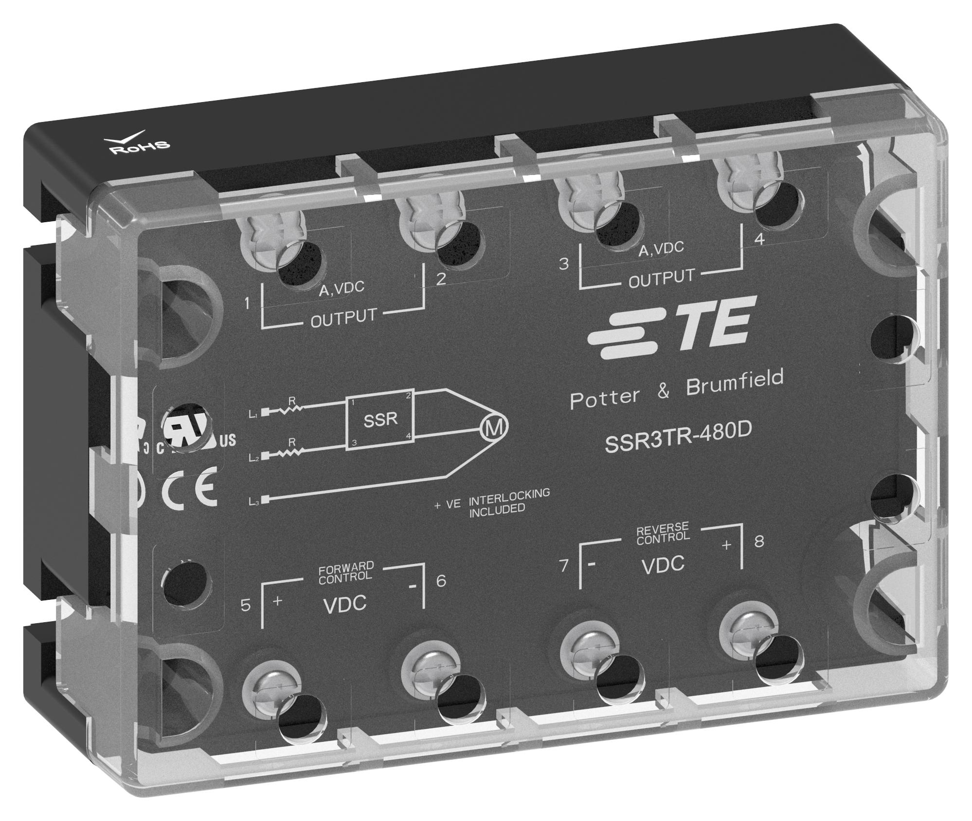 Amp Connectors / Te Connectivity Ssr3Tr-480D10 Solid State Relay, 10A, 50-480Vac, Panel