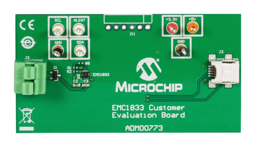 Microchip Technology Technology Adm00773 Evaluation Board, Temperature Sensor