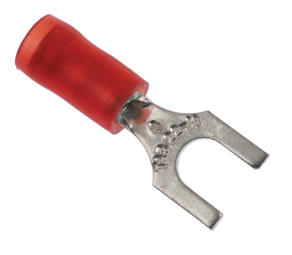 Abb Thomas & Betts Ra18-8F Terminal, Spade/fork, #8, Crimp, Red