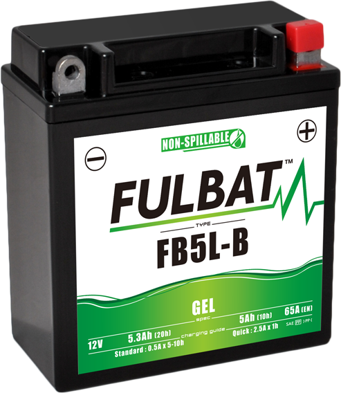 Fulbat FB5L-B Gel Motorcycle Battery Size