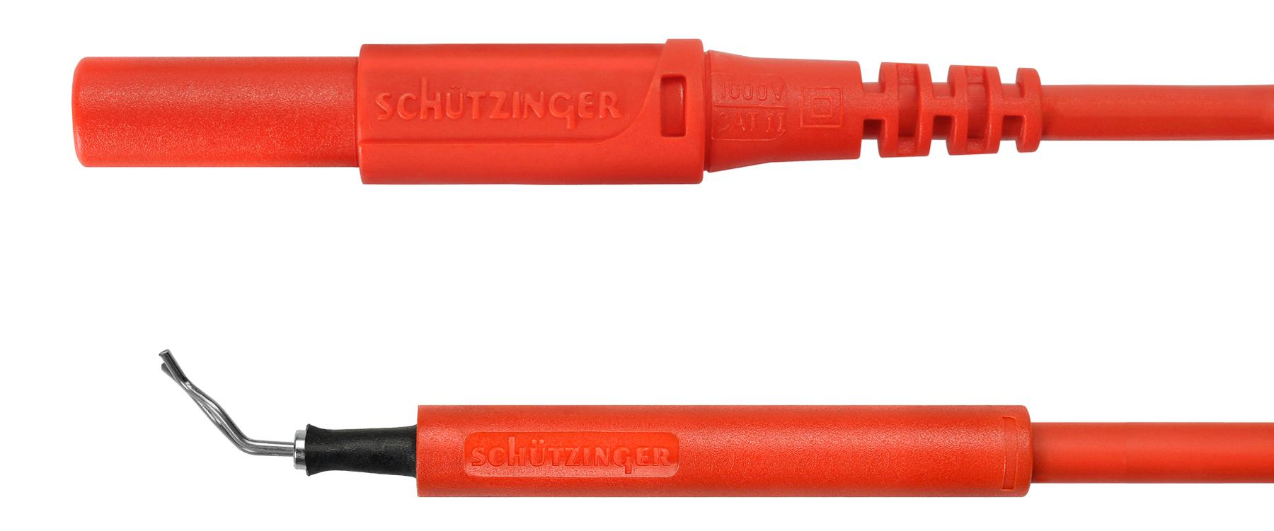 Schutzinger Al 8322 / Zpk / 1 / 100 / Rt Test Lead, 4mm Banana Plug-Test Clip, 1M