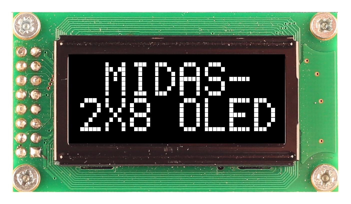 Midas Displays Mcob20805Av-Ews Oled Module, Cob, 8X2, Spi, 5V