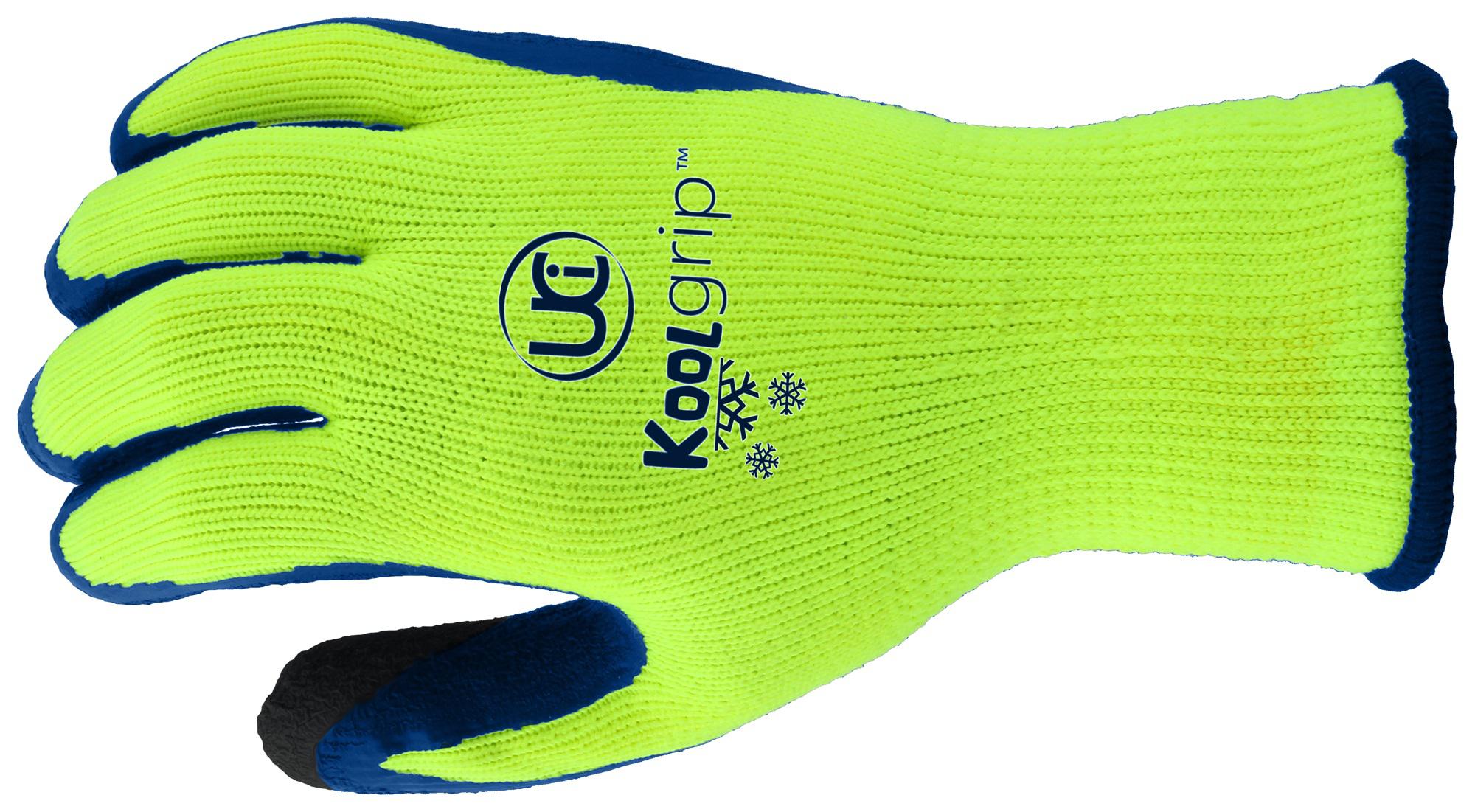 Uci G/koolgrip/ye/10 Thermal Latex Gloves, Pet, Blu/yel, Xl