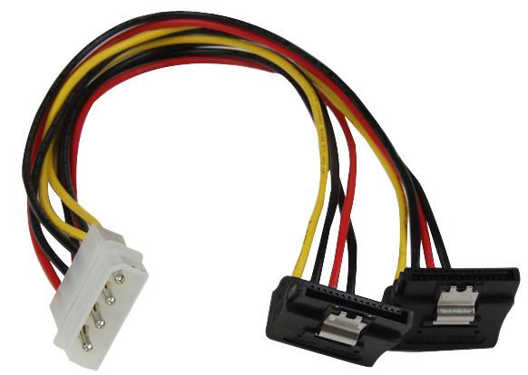 Startech Pyo2Lp4Lsatr Lead, Lp4-2X Right Angled Sata Power