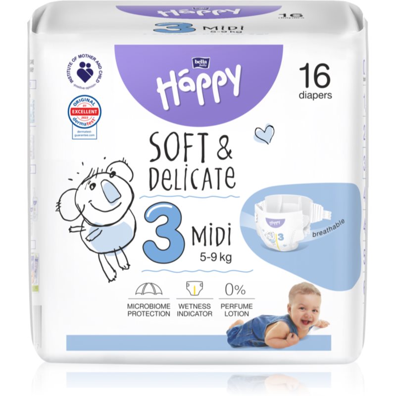 BELLA Baby Happy Soft&Delicate Size 3 MIdi disposable nappies 5-9 kg 50 pc