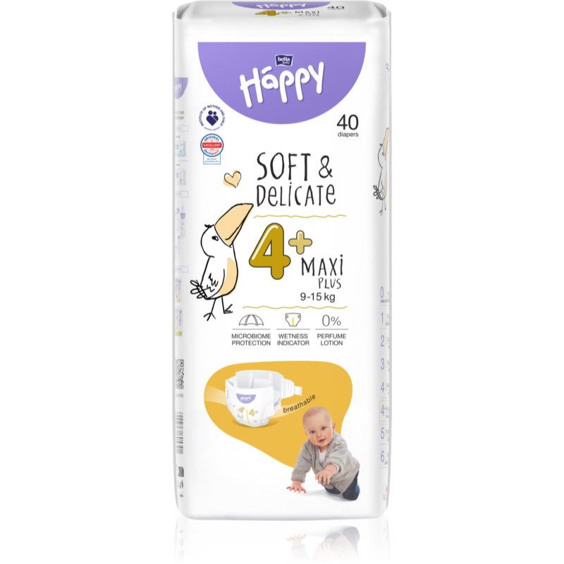 BELLA Baby Happy Soft&Delicate Size 4+ Maxi Plus disposable nappies 9-15 kg 56 pc