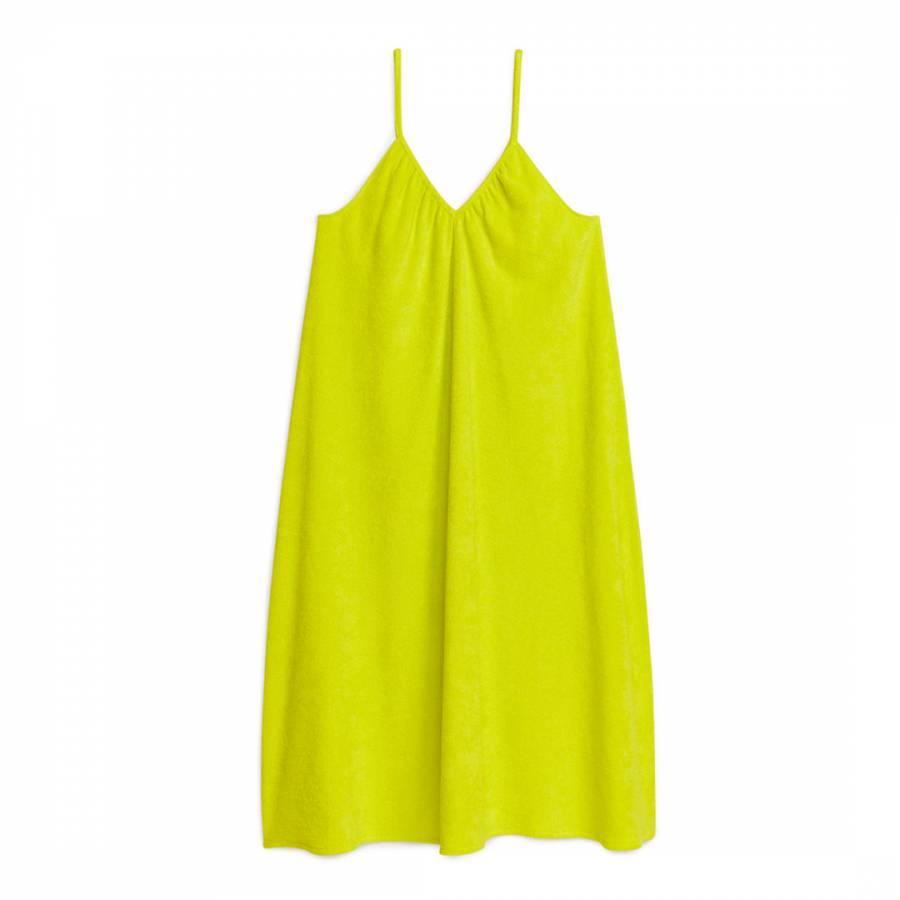Yellow Cotton Towelling Strap Dress
