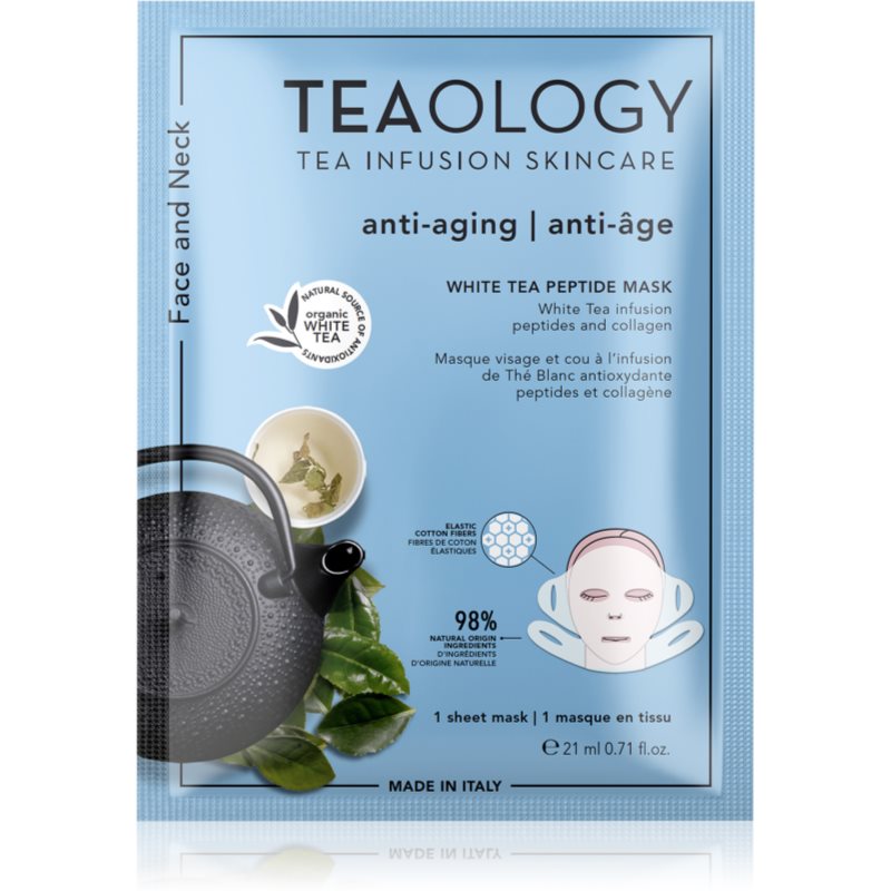 Teaology White Tea Peptide Mask intense tightening and brightening sheet mask 21 ml