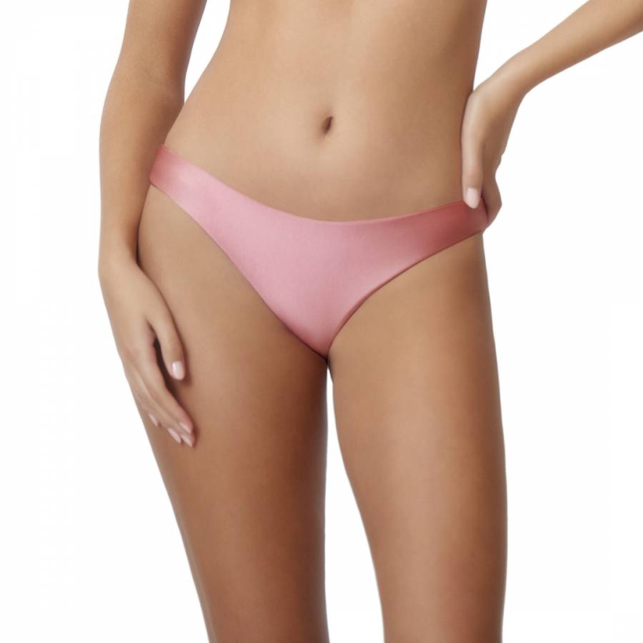 Pink Mila Ruched Full Bikini Bottom