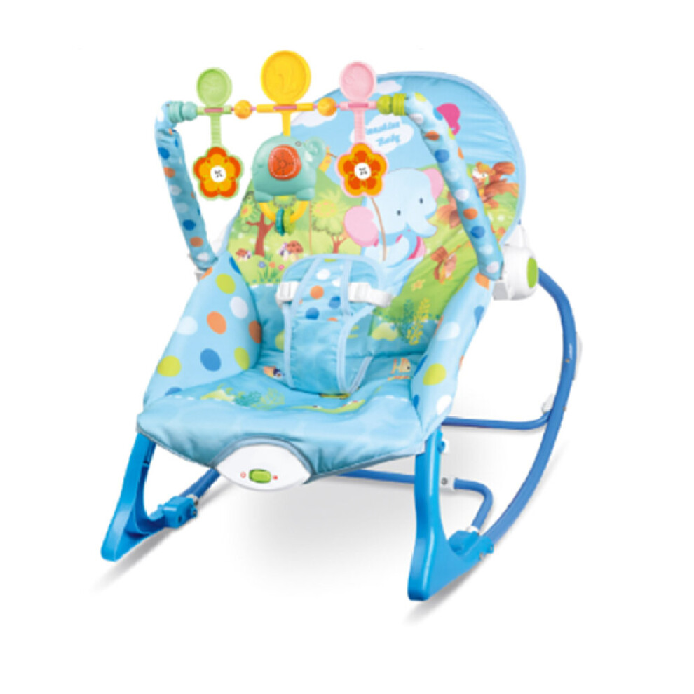 (Blue-Lion) Baby Infant To Toddler Bouncer Rocker Swing Chair Soft Soothing Vibration Toys