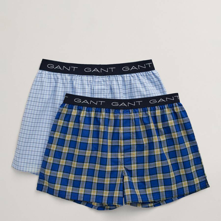 Blue Check 2-Pack Boxer Shorts