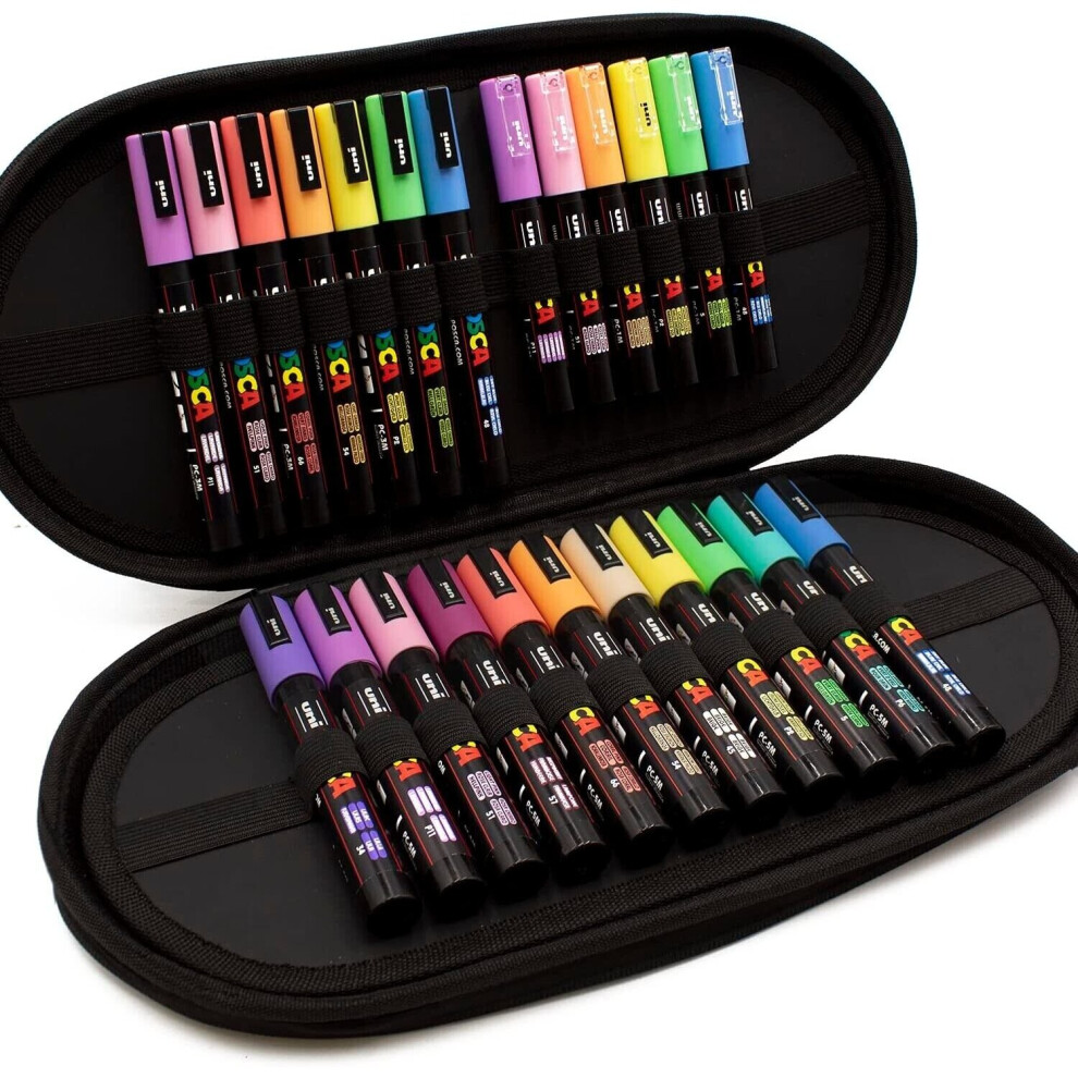 POSCA - PC-5M / PC-3M / PC-1M - Paint Marker Art Pens - Display Case of 24 - The Pastel Gift Set