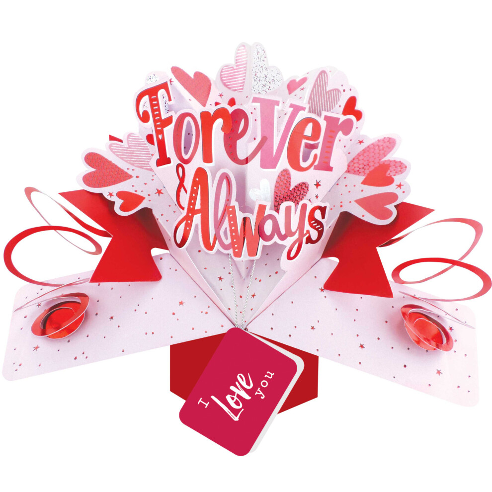 Forever & Always I Love You Pop Up Card Valentine's, Birthday, Any Occasion