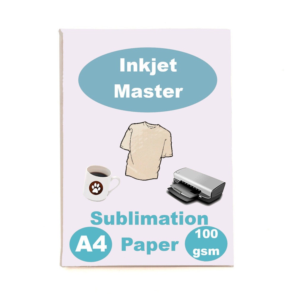 A4 Sublimation Heat Press Transfer Paper 100gsm Ream 100 Sheets Dye Textiles