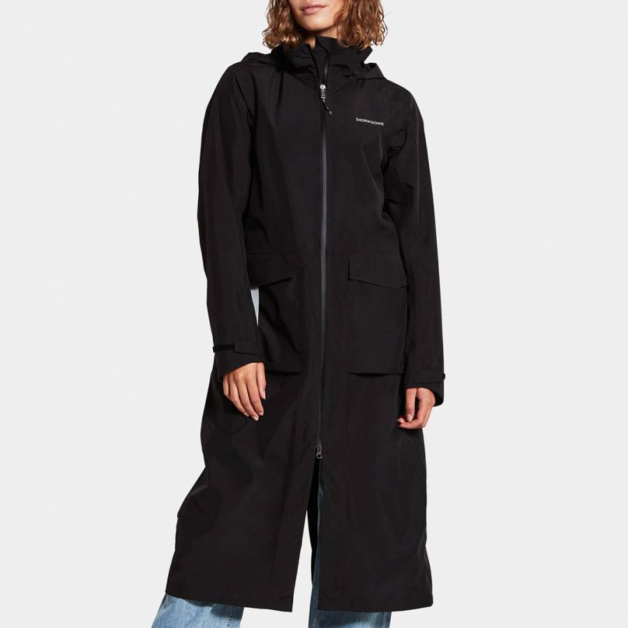 Black Hooded Parka Coat