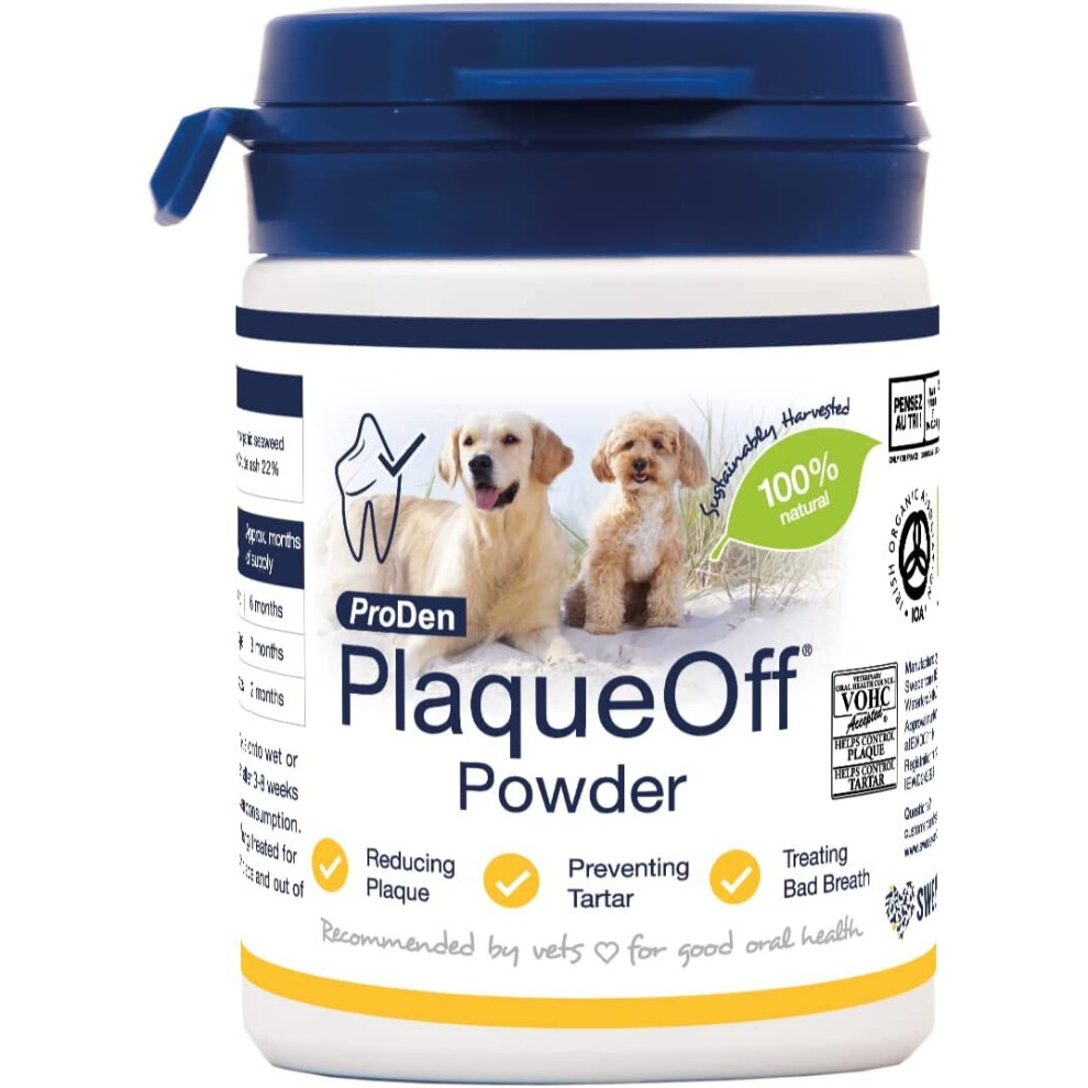 ProDen PlaqueOff Powder 60g | For Small Dogs | Bad Breath, Plaque, Tartar (Packaging may vary)