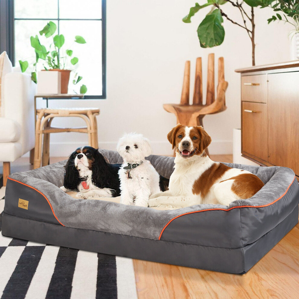 (XL(97x72x10cm)) Luxury Large Orthopedic Dog Bed Warm Washable Pet Sofa
