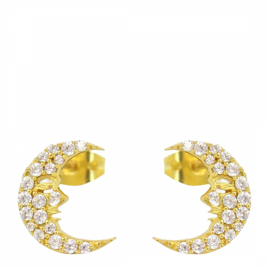Gold Moon Man Earrings