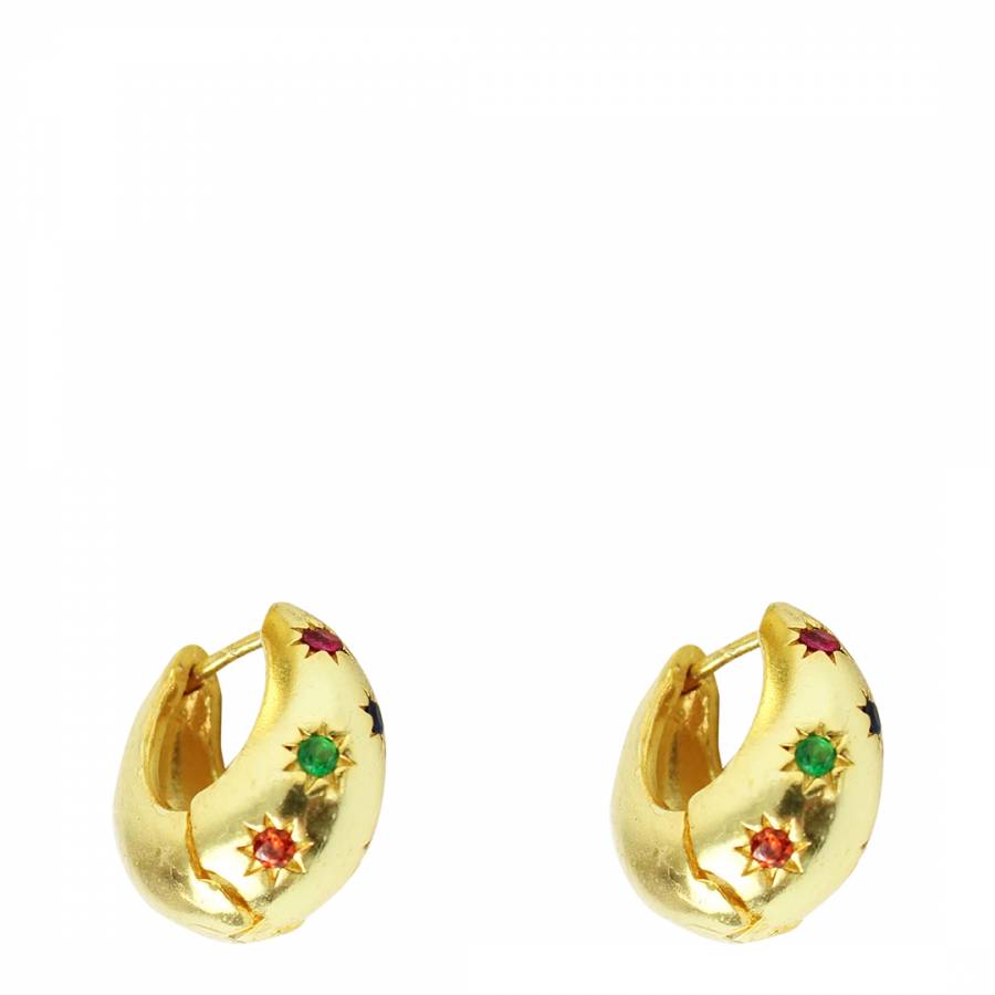 Gold And Coloured Chunky Hoops