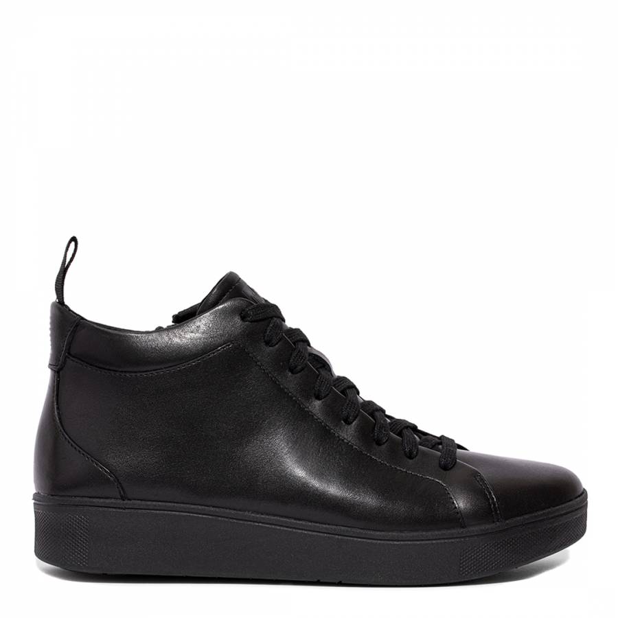 Black Rally Leather High Top Trainers