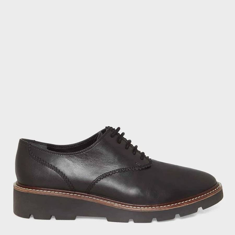 Black Chelsey Lace Up Leather Shoes