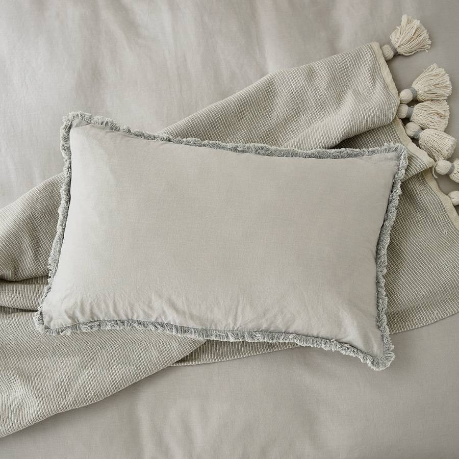Linen Cotton Bed Cushion Silver