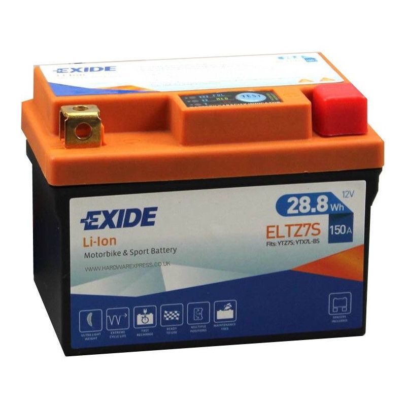 EXIDE ELTZ7S Lithium-ion Motorcycle Battery Size