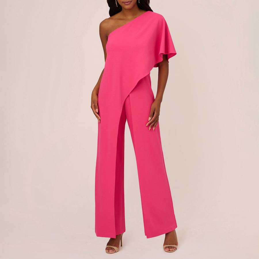 Magenta One Shoulder Jumpsuit