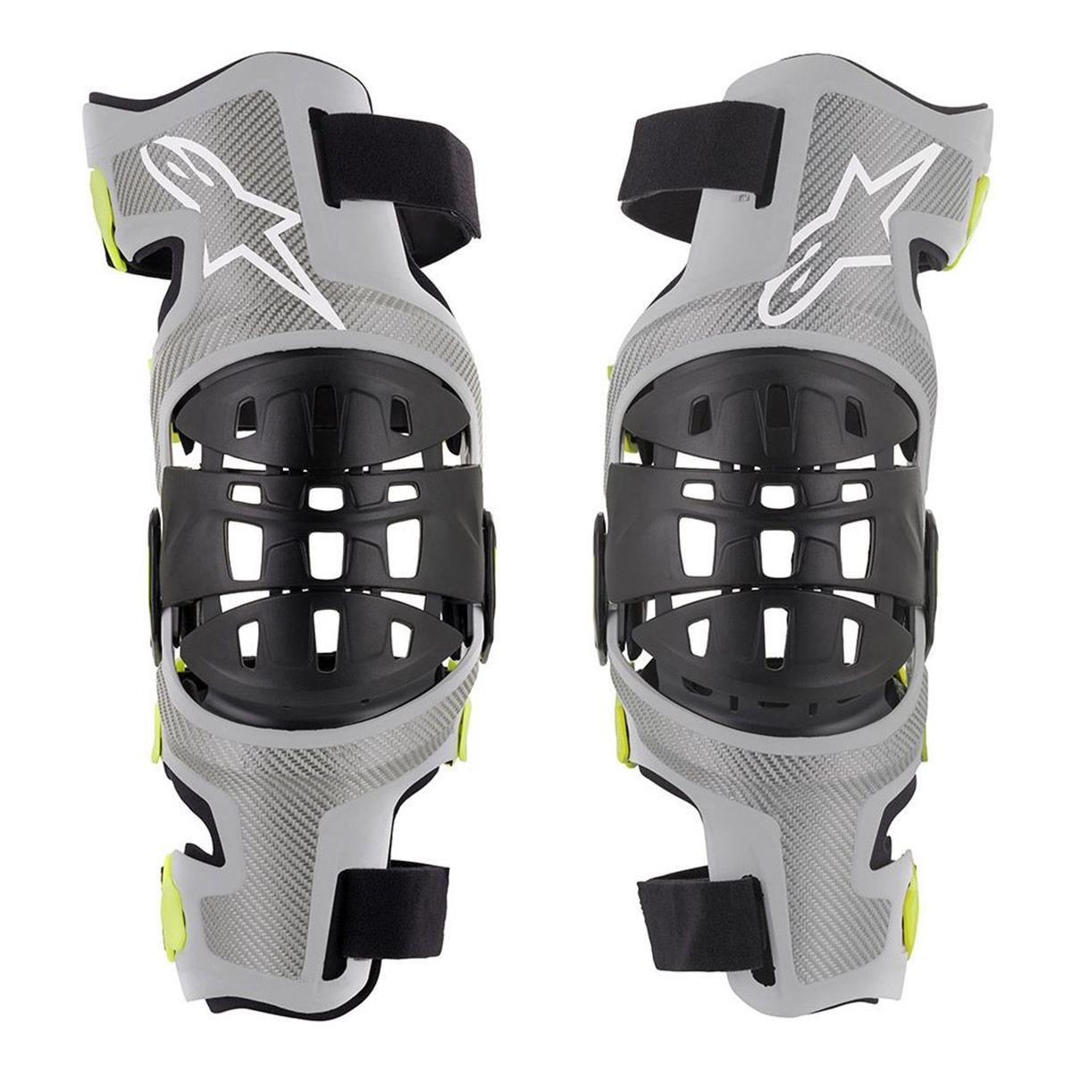 Alpinestars Bionic-7 Silver Yellow Fluo Knee Brace Set Size S