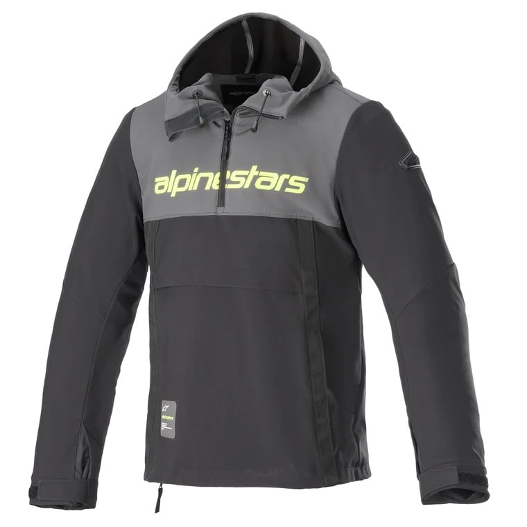 Alpinestars Sherpa Hoodie Tar Gray Black Fluo Yellow Size S